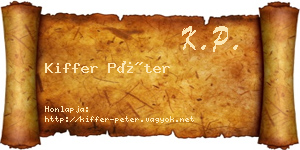 Kiffer Péter névjegykártya